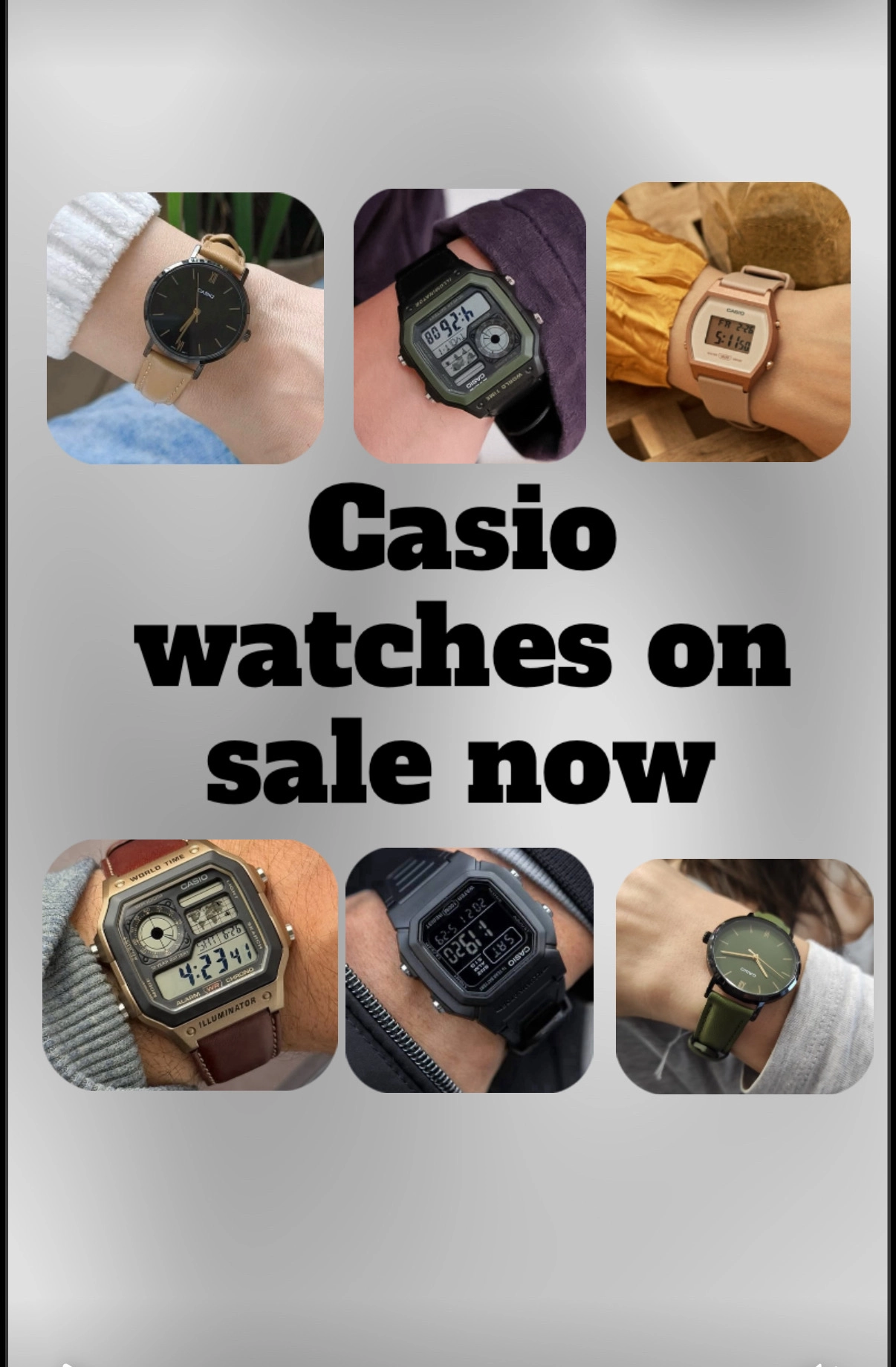 خصوم على جميع ساعات الكاسيو